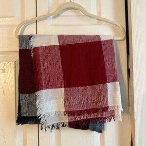 5/$25 Red, White & Blue Plaid Blanket Scarf